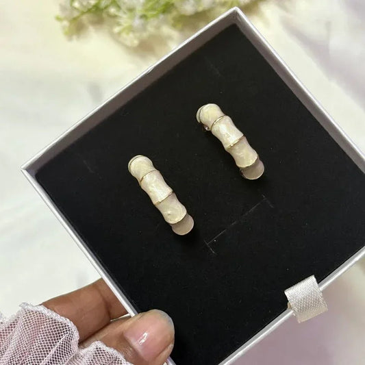 White Bamboo Hoops - Aesthla